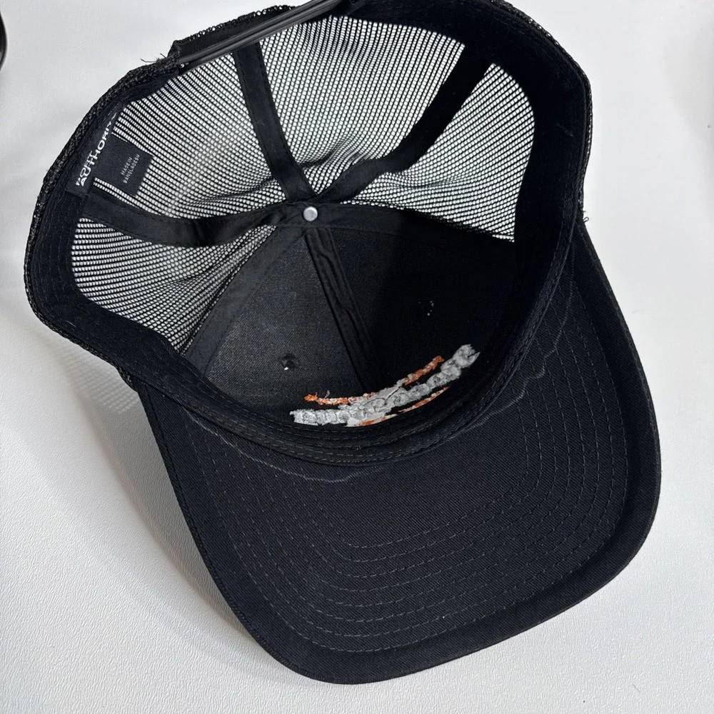 Harley Davidson‎ Snapback Canvas Hat Black Orange Logo Cap